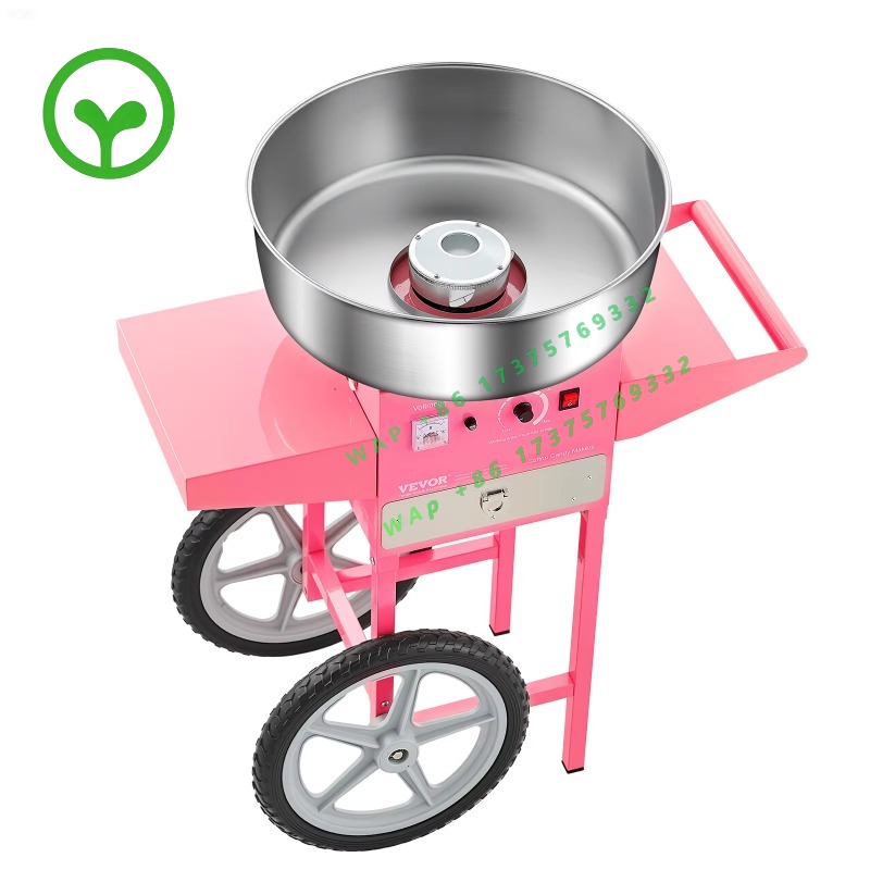 Commercial Cotton Candy Cart - 【プレミアム】SucceBuy 電動綿菓子機（カート付き）業務用綿菓子メーカー、20.5インチステンレス製ボウル、シュガースコップ付き