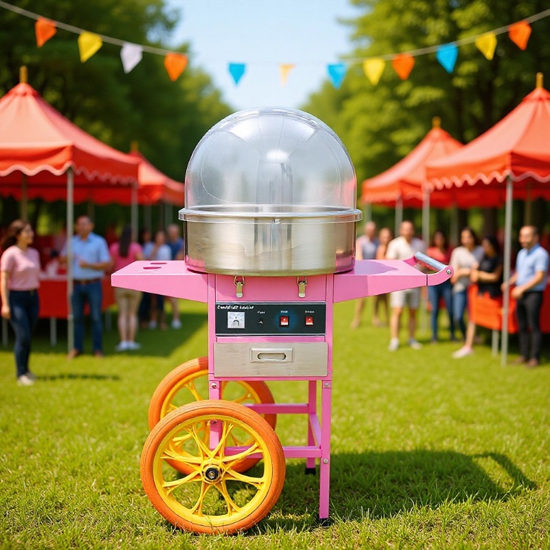 Commercial Cotton Candy Cart - 移動販売に最適な、業務用電気式綿菓子製造機。