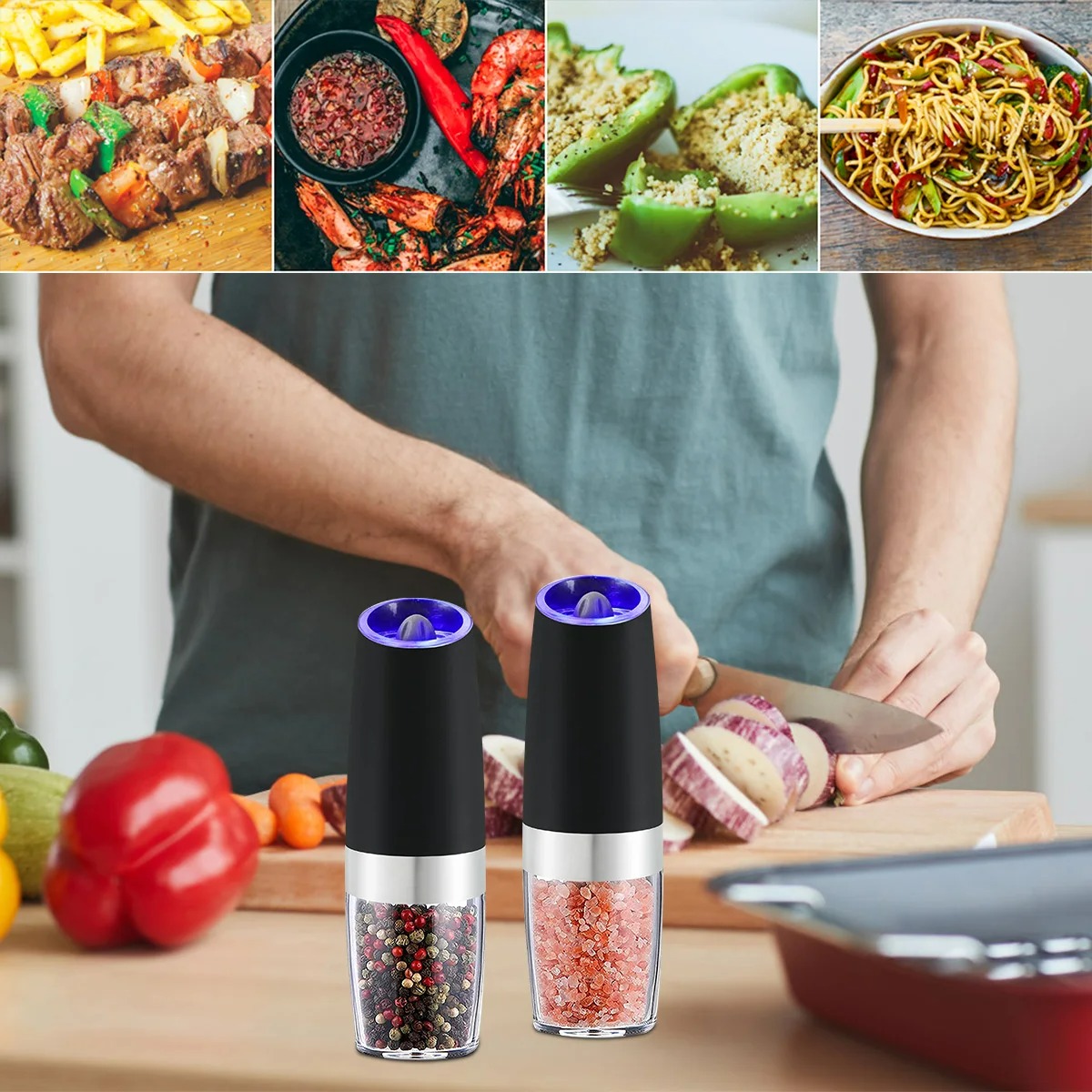 電気ペッパーグラインダーステンレス鋼自動重力シェーカー塩コシ - Popcorn Seasoning Salt Butter のレビューと価格