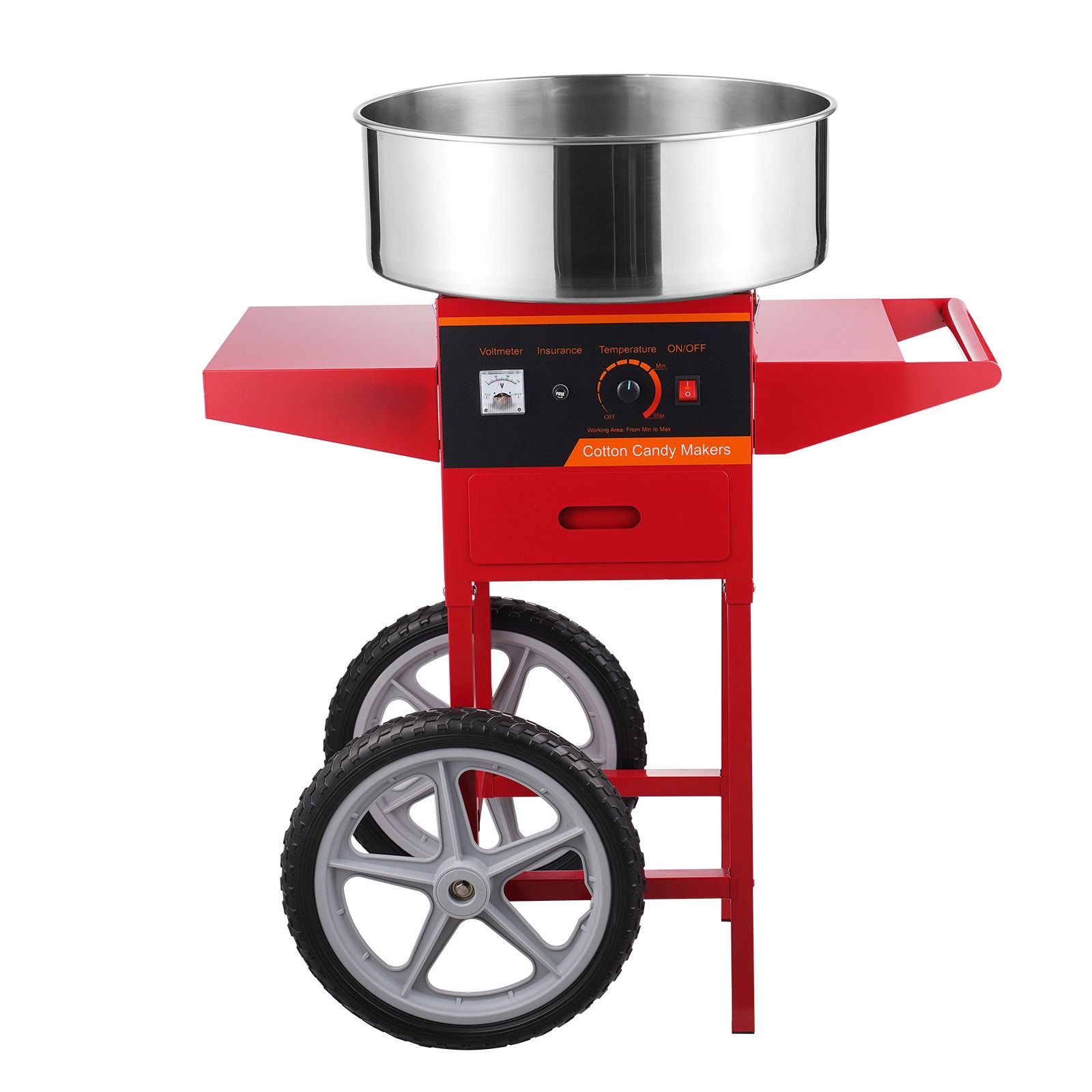 カート付き電動綿菓子製造機、1000W業務用綿菓子メーカー、 - Commercial Cotton Candy Cart のレビューと価格
