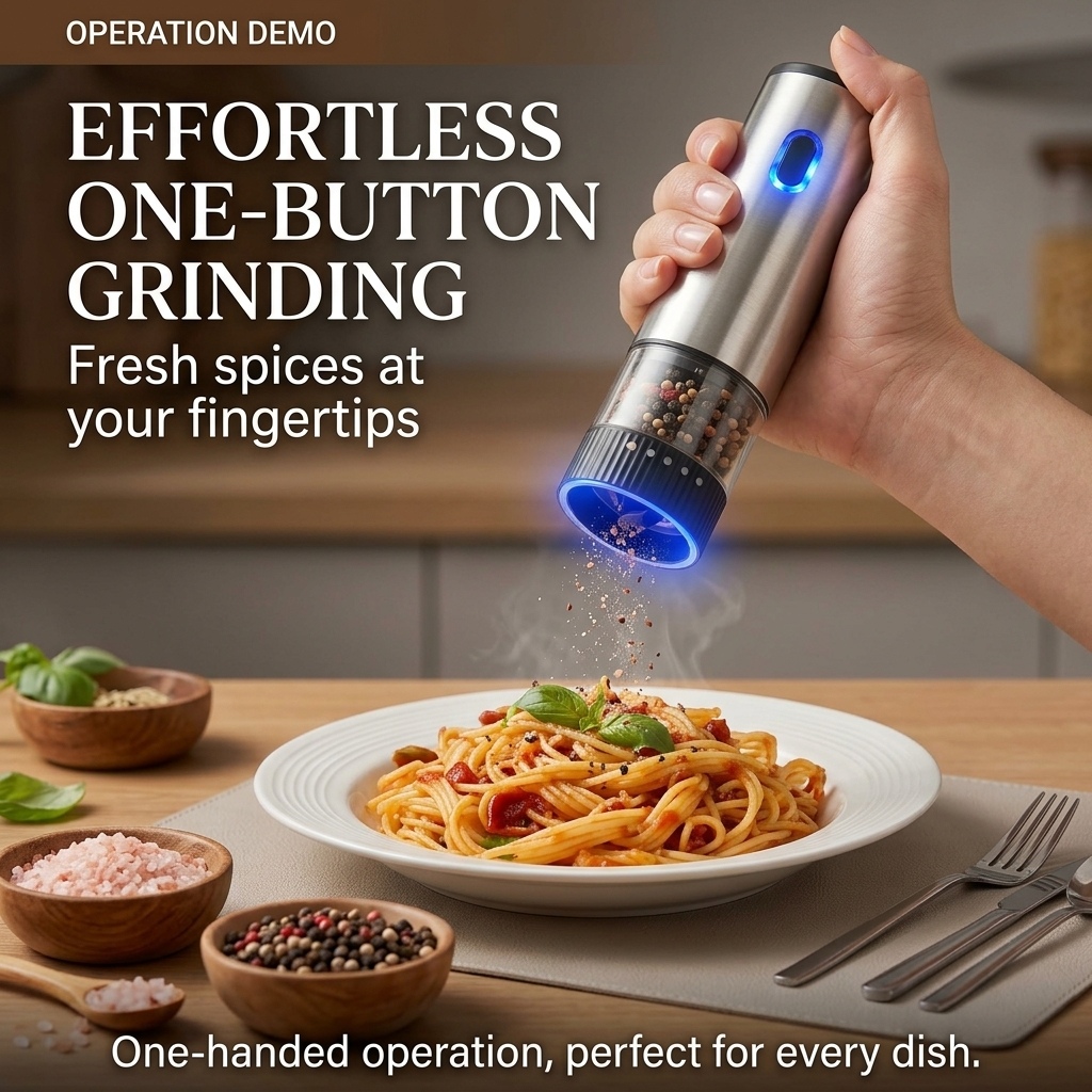 電動塩コショウミル、自動充電式、粗さ調整可能、キッチン家電 - Popcorn Seasoning Salt Butter のレビューと価格