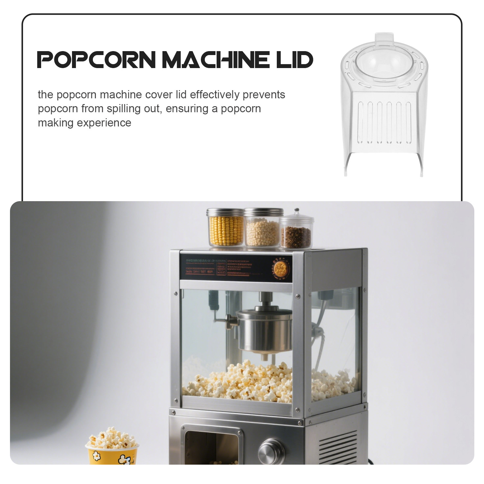 ポップコーンマシン用蓋、透明アクリル製保護カバー、交換用ケト - Popcorn Machine Kettle Replacement のレビューと価格