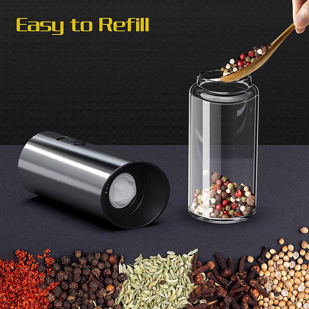 電気ソルトアンドペッパーグラインダーセット USB 充電式電 - Popcorn Seasoning Salt Butter のレビューと価格