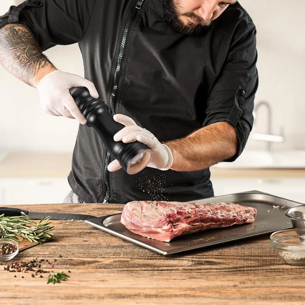 木製ペッパーミル、詰め替え可能、手動式、海塩・黒胡椒用、粗さ - Popcorn Seasoning Salt Butter のレビューと価格