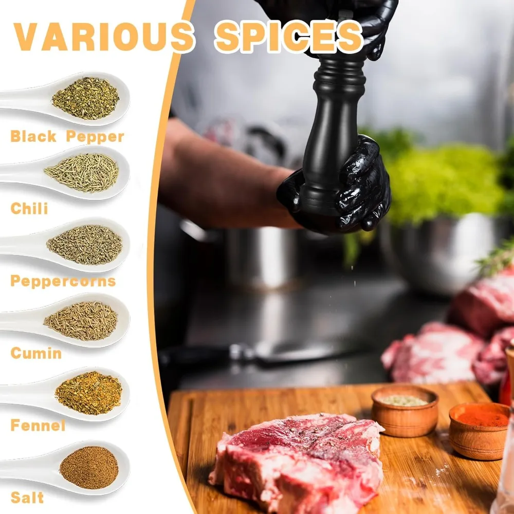 木製ペッパーミル、詰め替え可能、手動式、海塩・黒胡椒用、粗さ - Popcorn Seasoning Salt Butter のレビューと価格