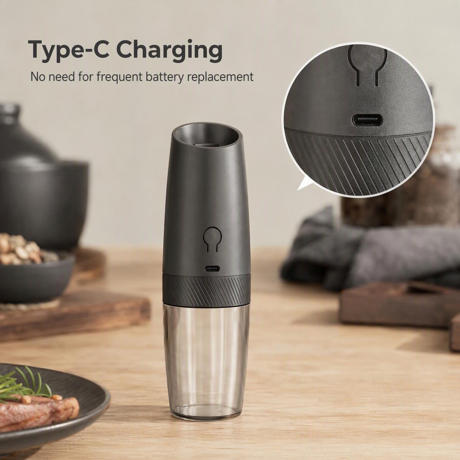 電動式自動重力感知塩コショウミルセット。Type-C充電式。 - Popcorn Seasoning Salt Butter のレビューと価格