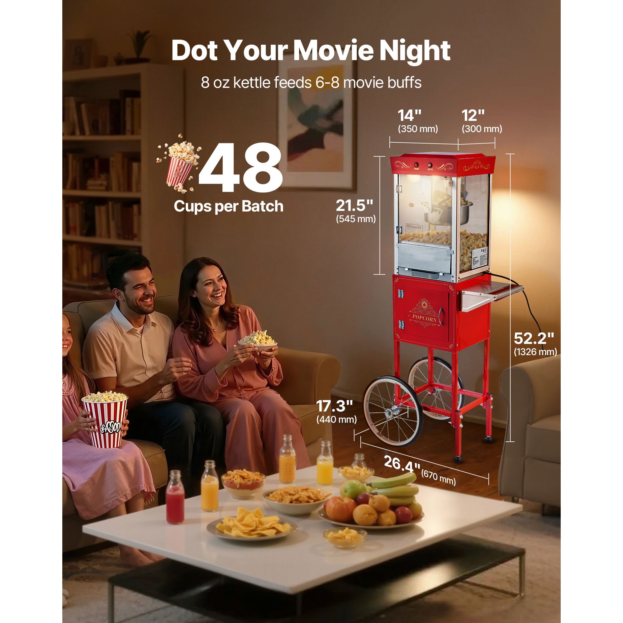カート付きポップコーンマシン、8オンスステンレススチール製ケ - Commercial Popcorn Machine 8Oz Kettle のレビューと価格