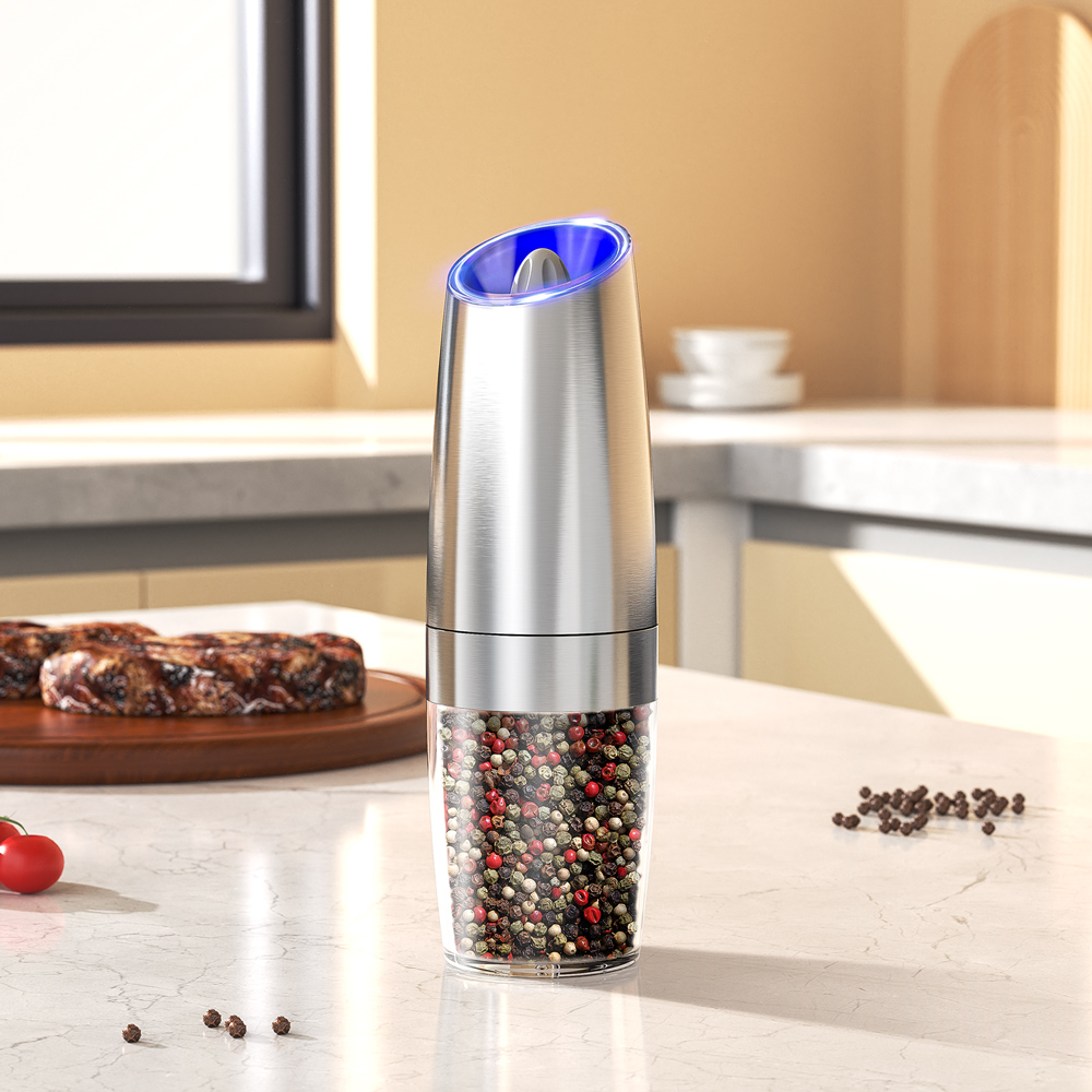 電気自動ソルトアンドペッパーグラインダーセット LEDライト - Popcorn Seasoning Salt Butter のレビューと価格