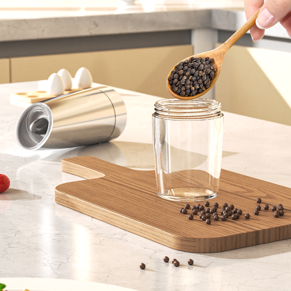 電気自動ソルトアンドペッパーグラインダーセット LEDライト - Popcorn Seasoning Salt Butter のレビューと価格
