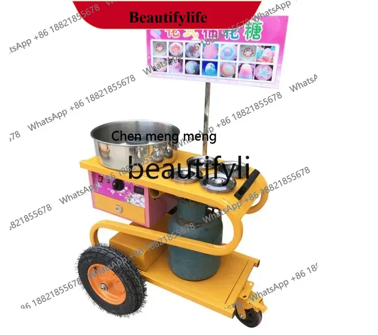 綿菓子機の屋台、自動式、装飾ガス付き、業務用カート型、電気式 - Commercial Cotton Candy Cart のレビューと価格
