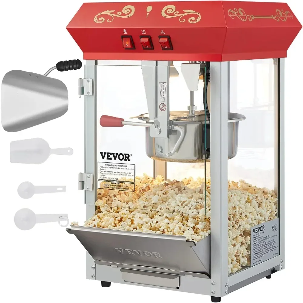 業務用ポップコーンマシン、8オンスケトル、850Wカウンター - Commercial Popcorn Machine 8Oz Kettle のレビューと価格