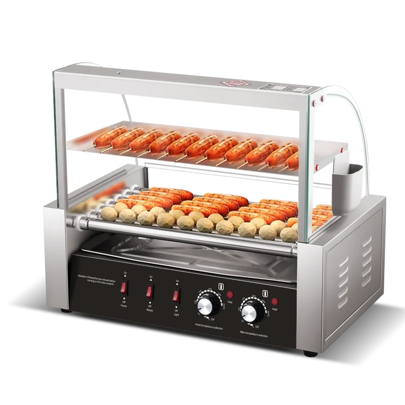 業務用ステンレス製ホットドッグローラーグリルマシン、デュアル - Hot Dog Roller Grill Commercial のレビューと価格